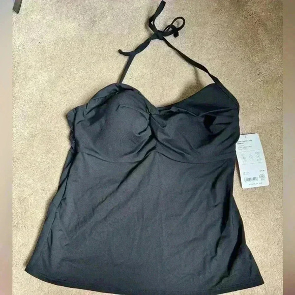Athleta Other - NWT  Athleta Black Swim Top Womens 36 B/c Hampton Pleated Bra Cup Tankini